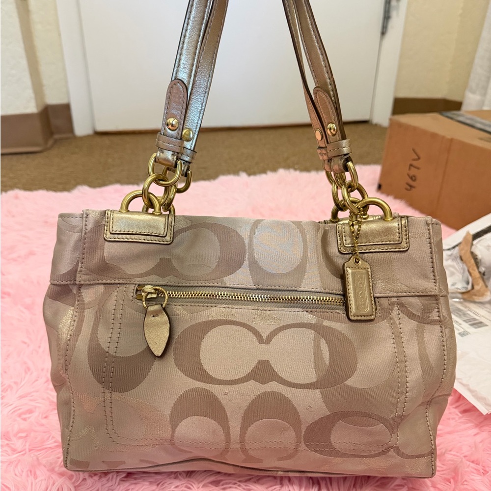 Coach tan and gold bag very rare